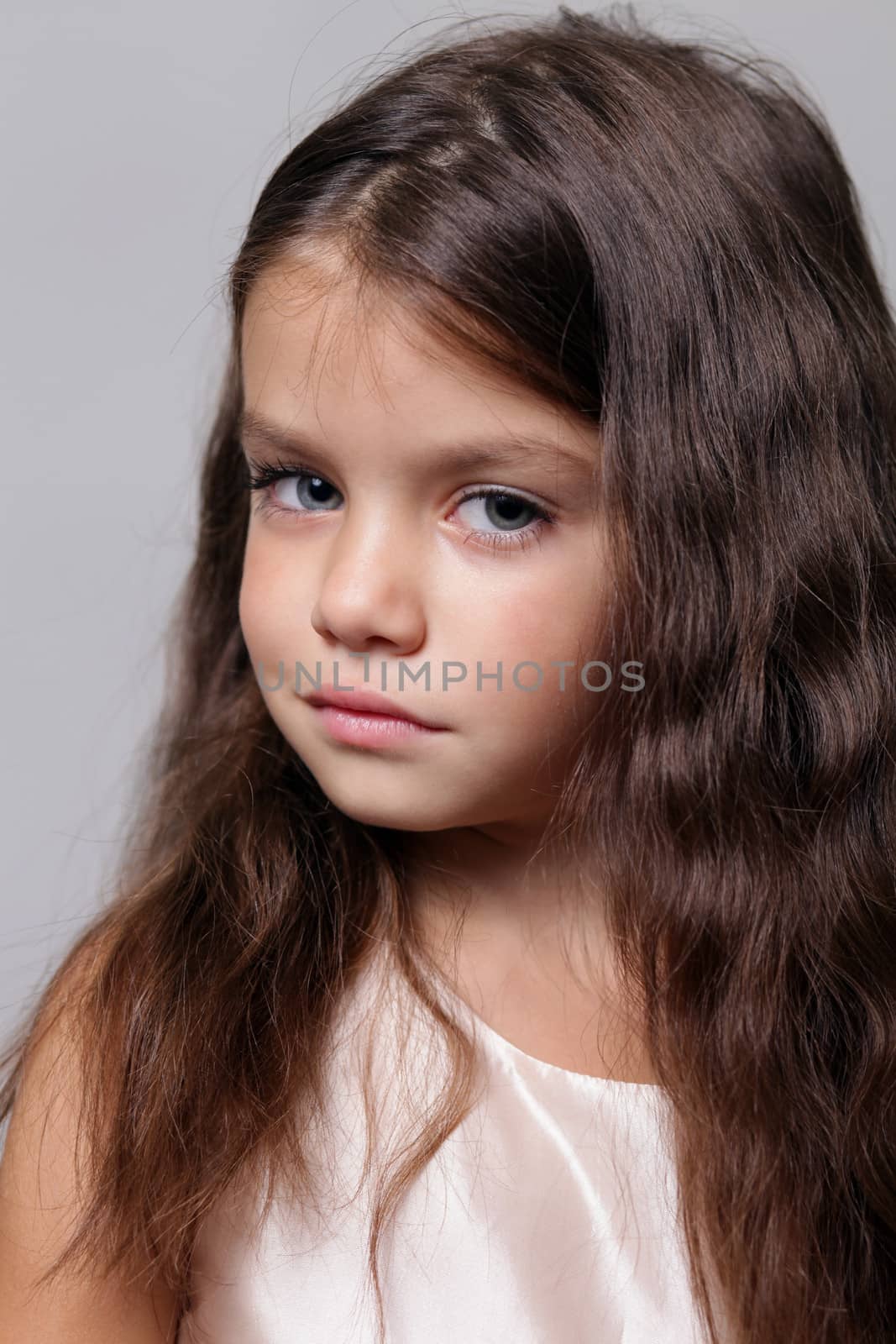 Closeup portrait of pretty little girl by andersonrise