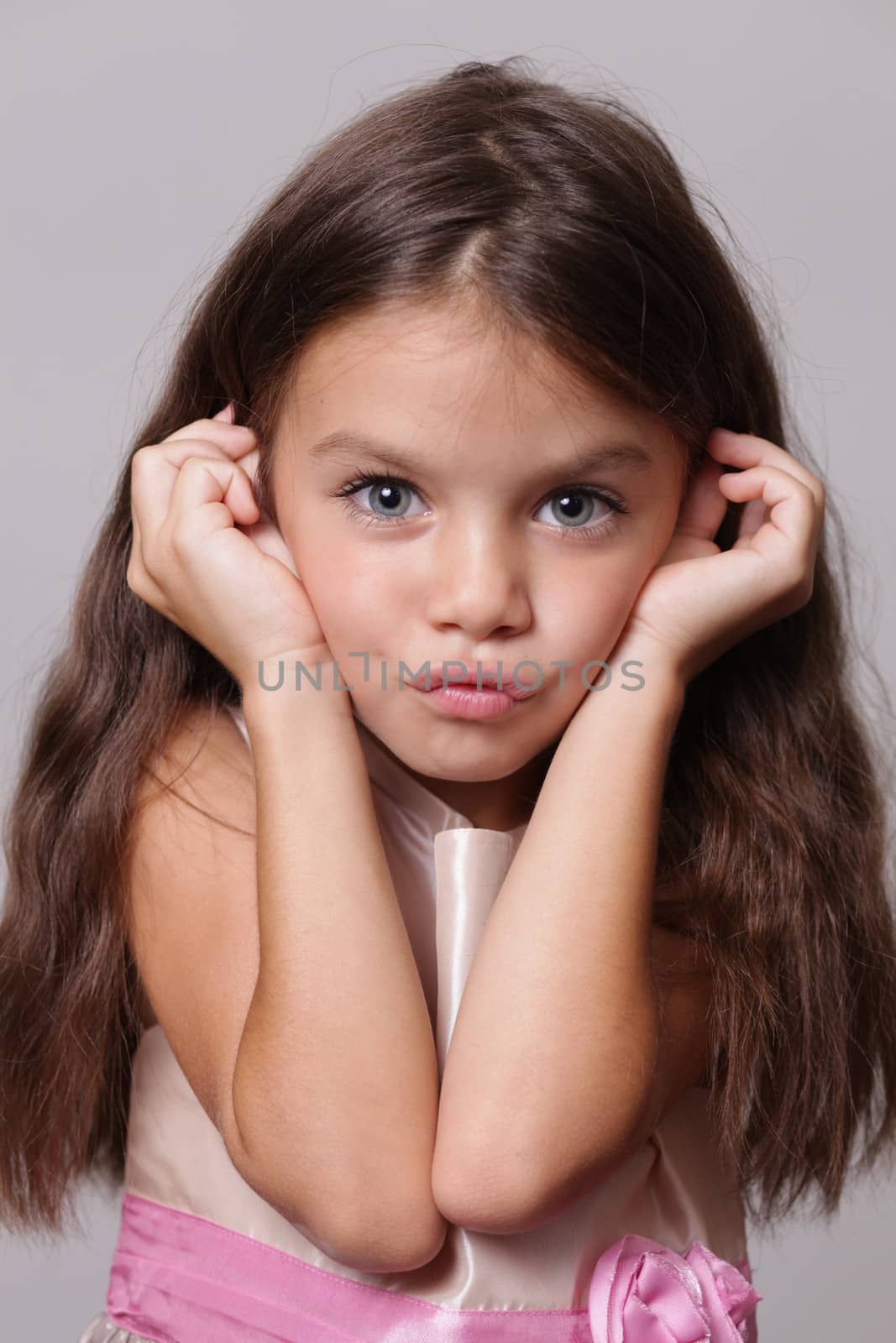 Closeup portrait of pretty little girl