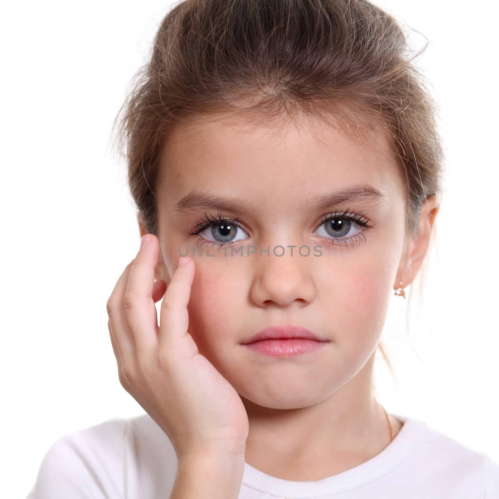 Closeup portrait of pretty little girl by andersonrise