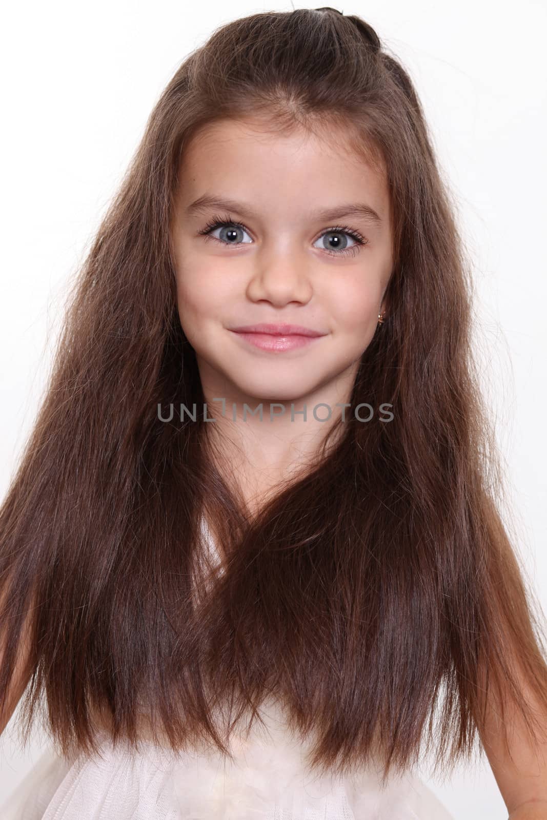 Closeup portrait of pretty little girl