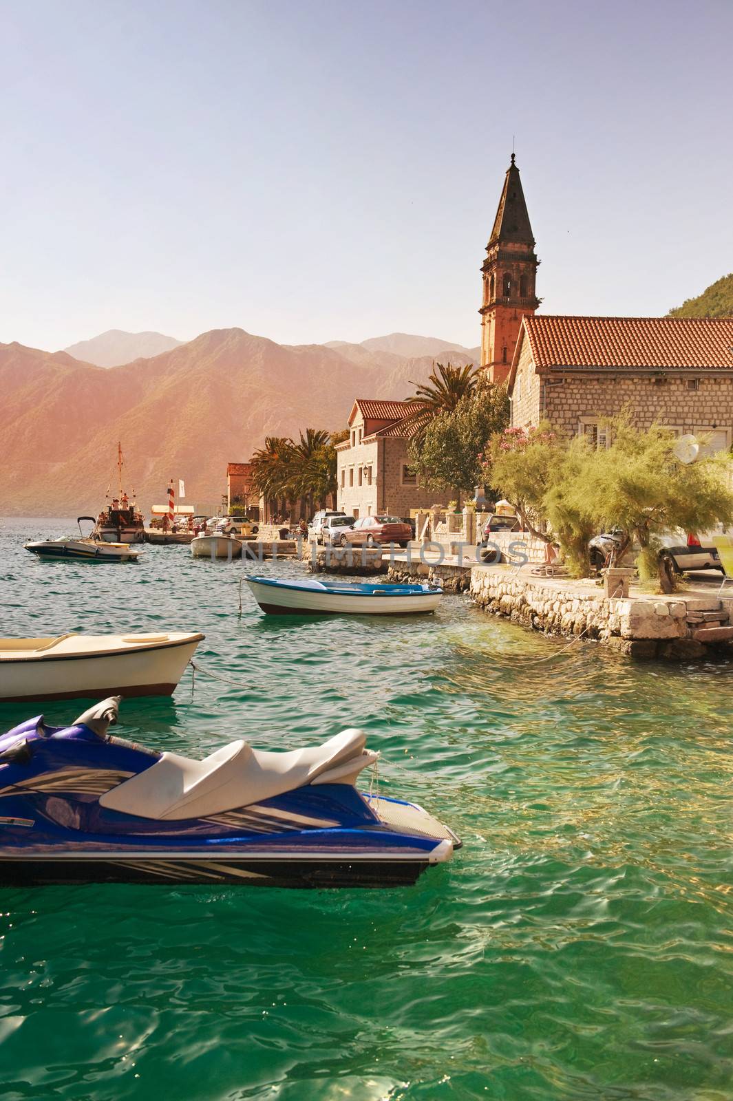 Montenegro evening in the ancient town of Perast