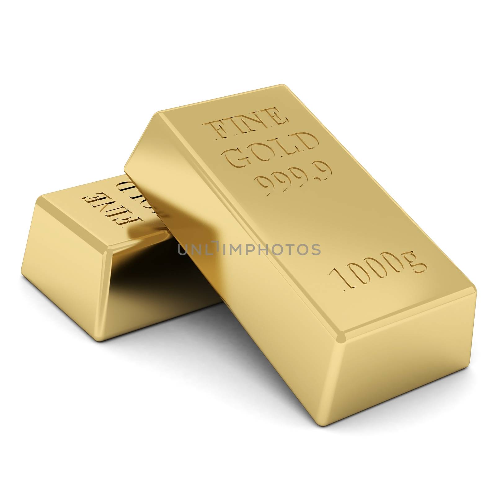 gold bar on a white background