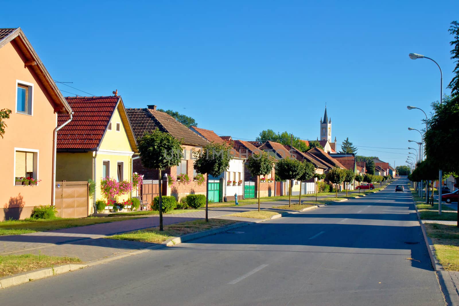 Town of Molve colorful street, Podravina, Croatia