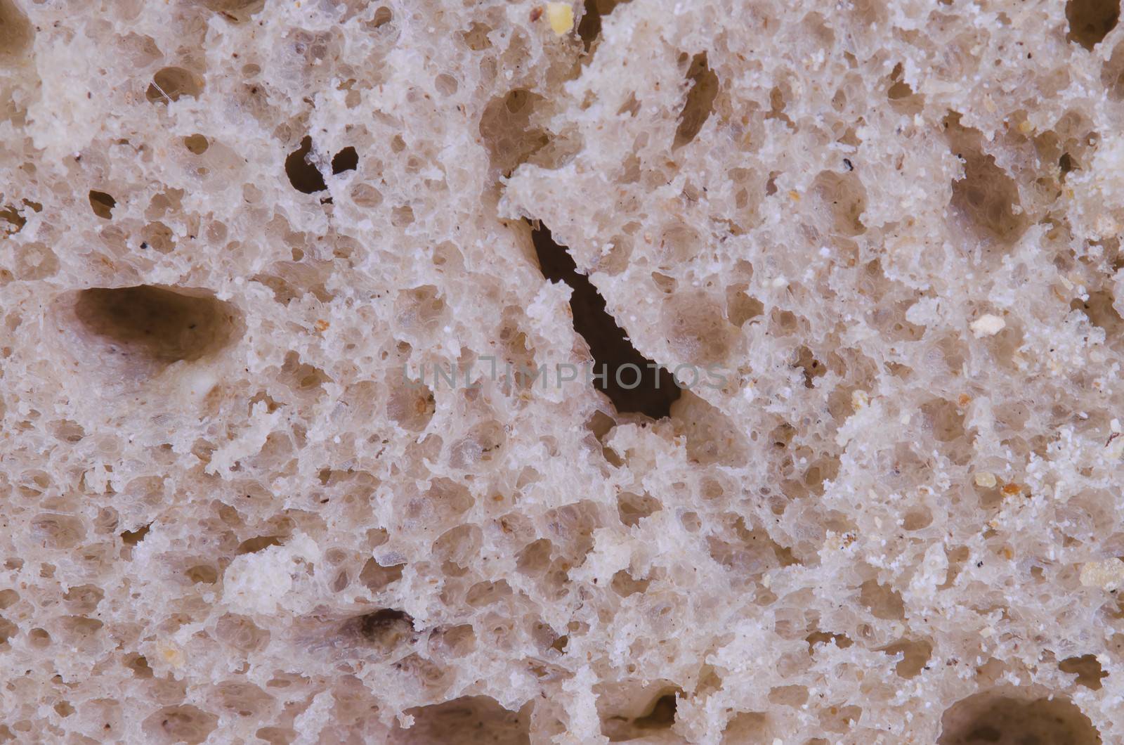 macro shoot of a brown bread texture extreme close up
