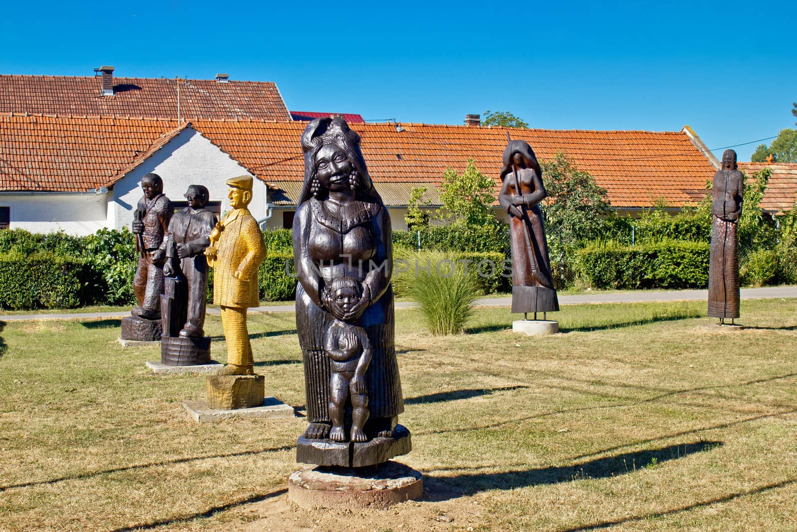 Village of Hlebine wooden statues by xbrchx