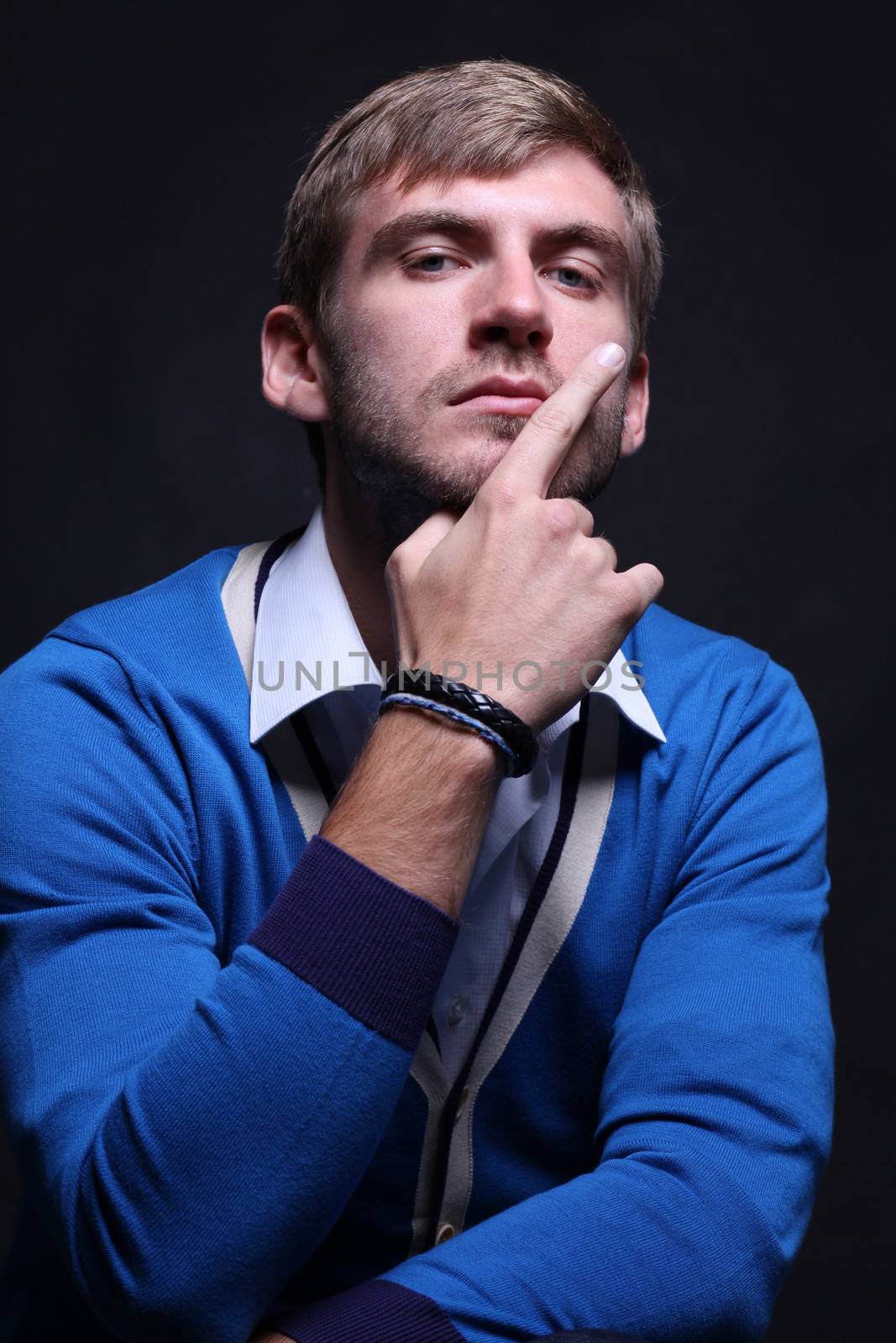 portrait of young good looking male model