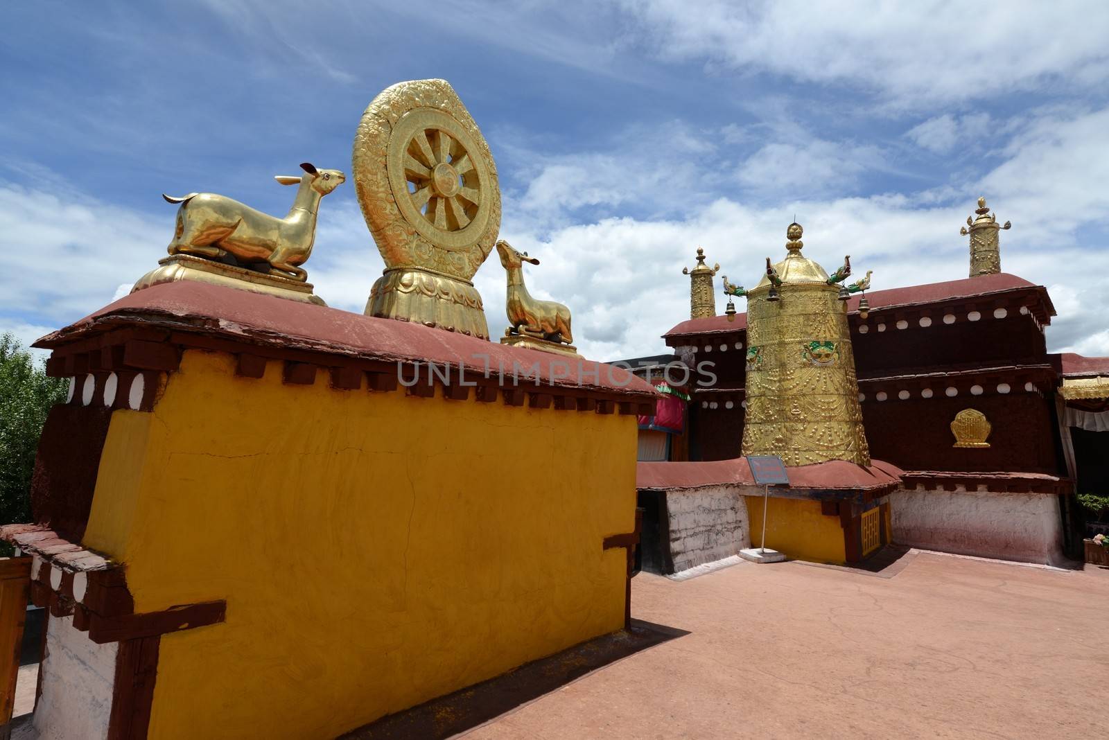 Landmark of Golden roof of a lamasery in Lhasa,Tibet