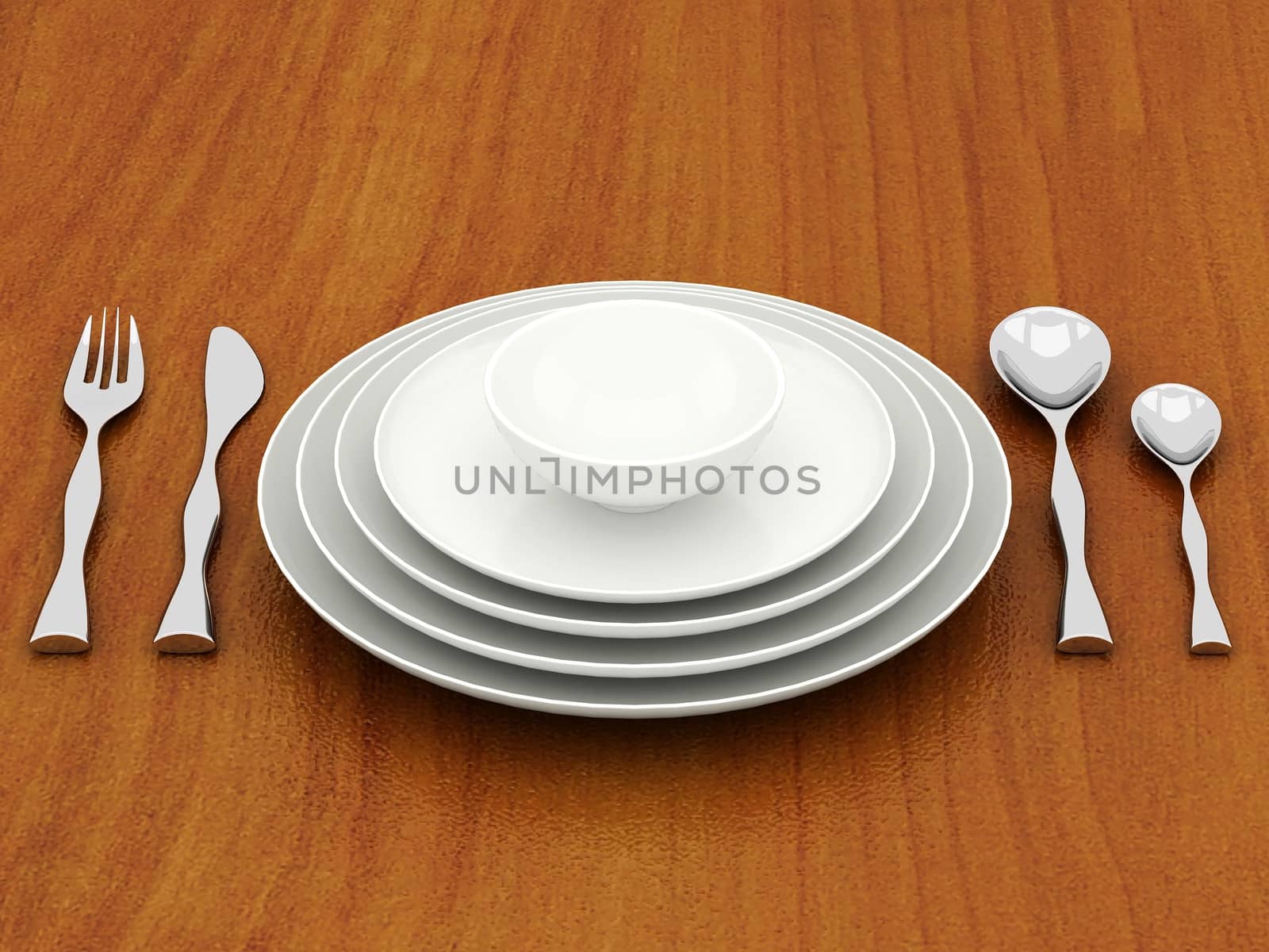 beautiful cutlery on a wooden background