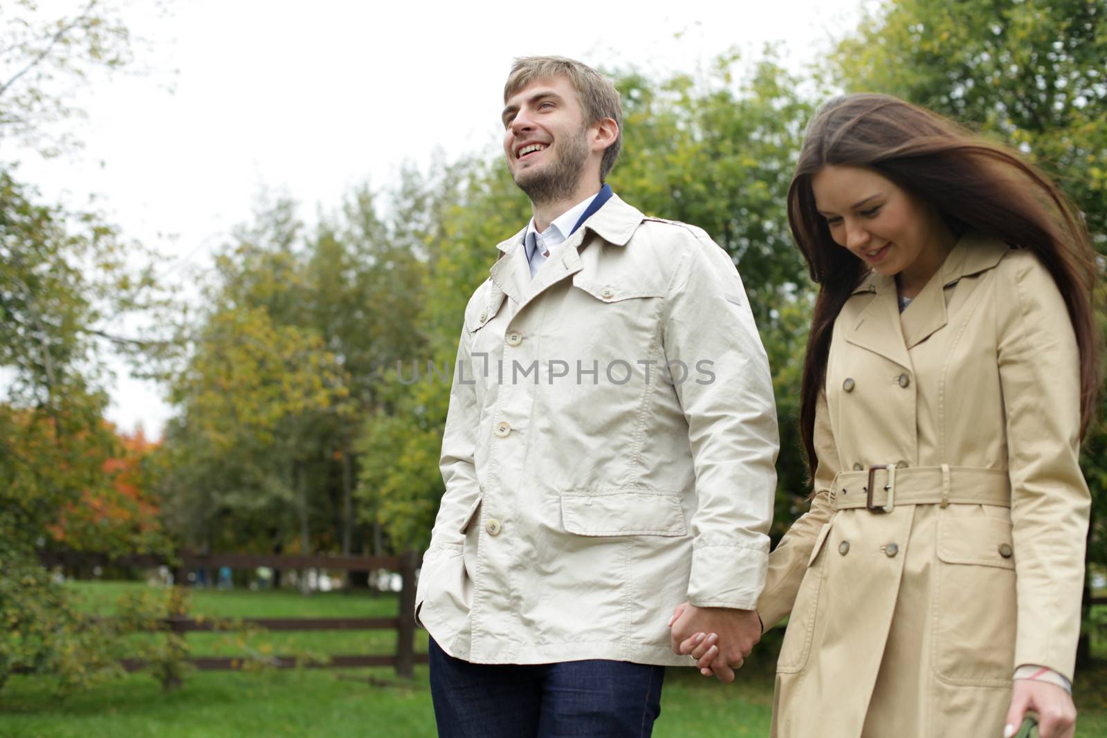 Portrait Of Romantic Couple In Park by andersonrise