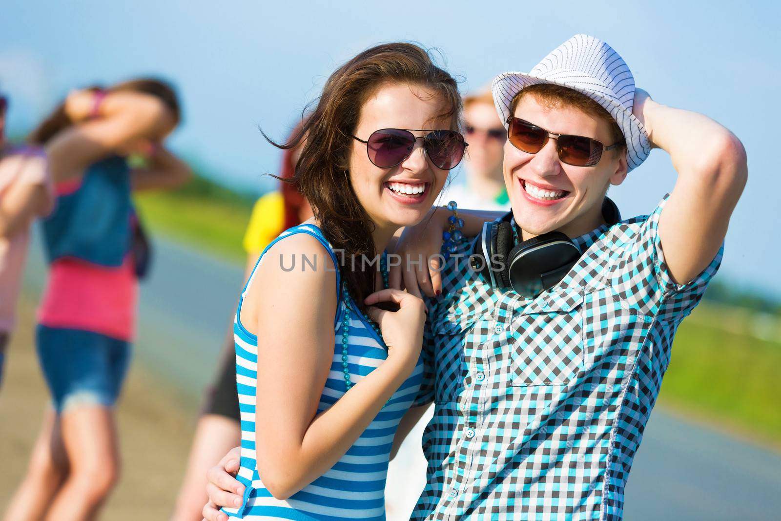 Image of young people having fun outdoors