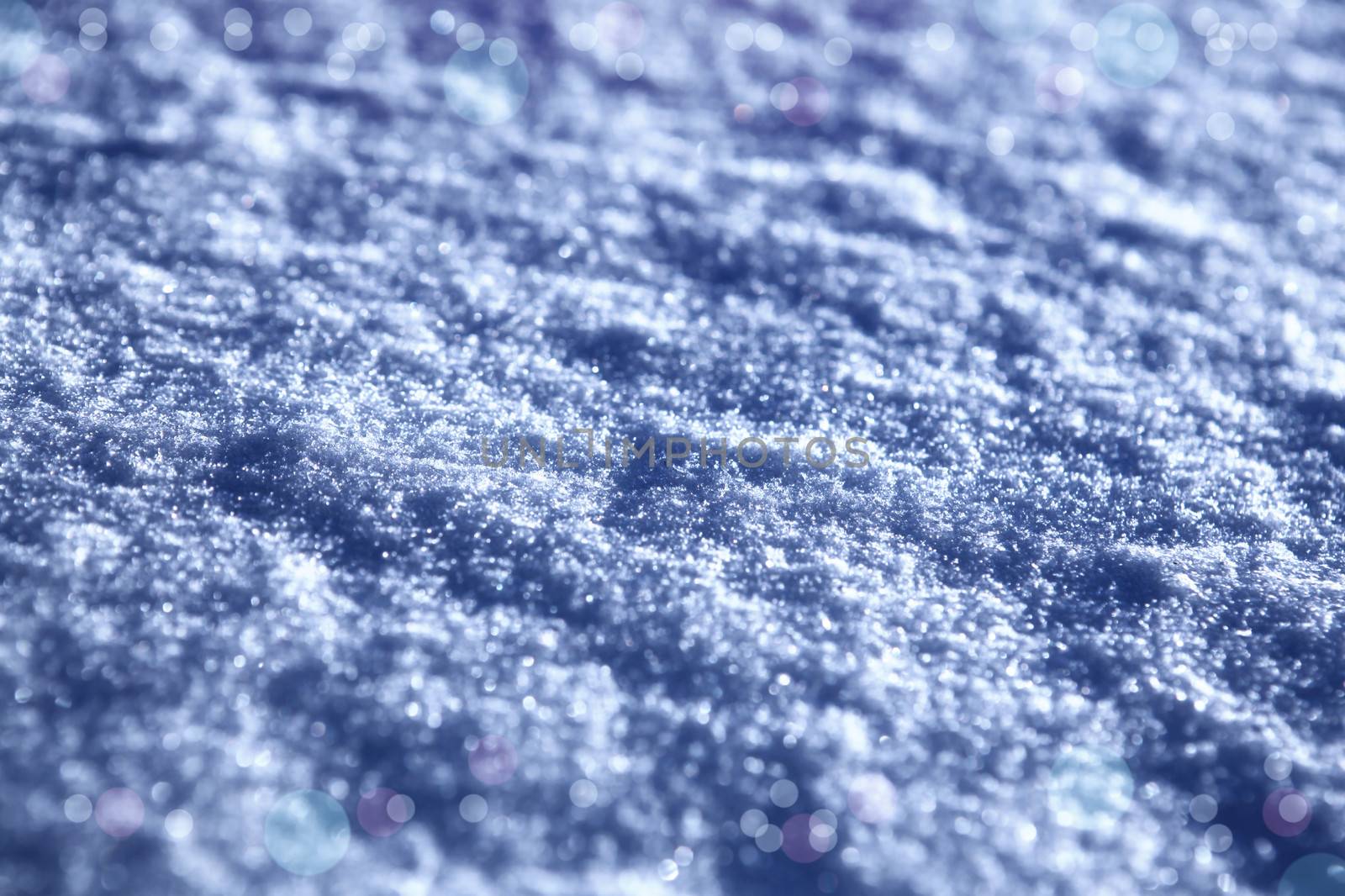 festal background of white snow, shiny snowflakes