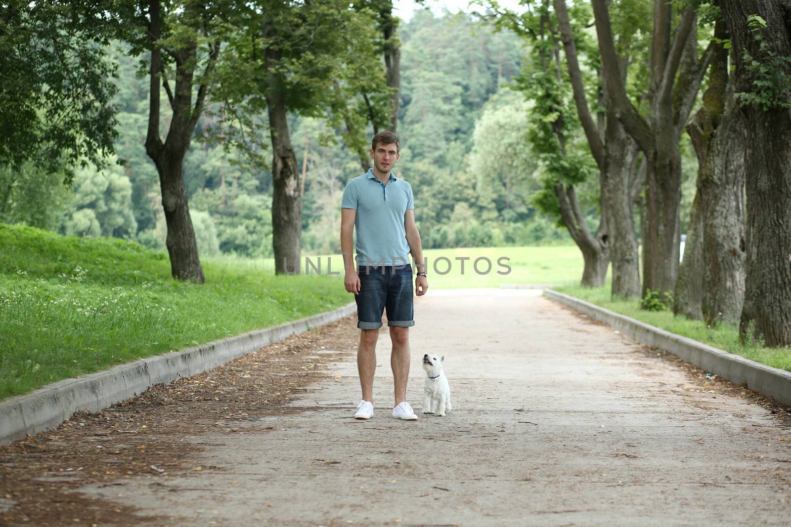 Young man with your dog