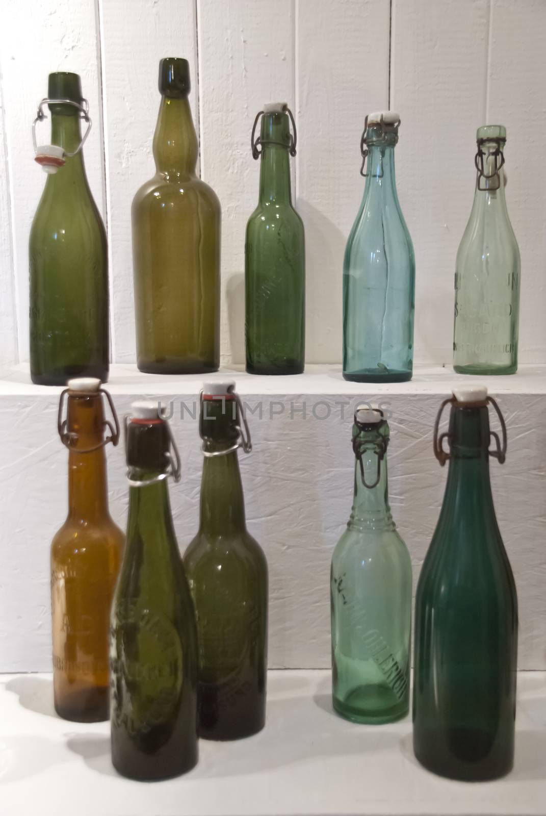 Detail of old Beer Bottles