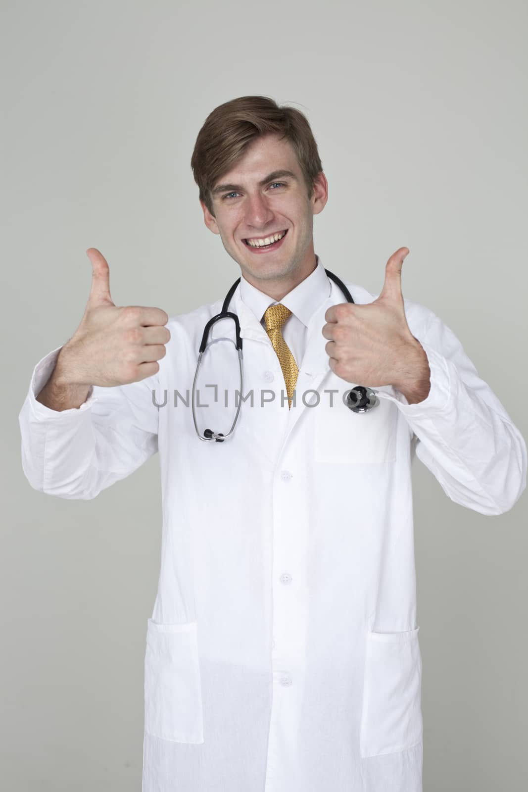 Studio portrait of a confident young doctor