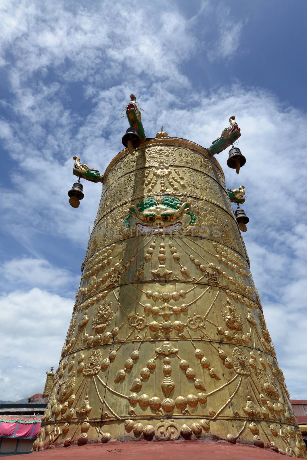 Landmark of Golden roof of a lamasery in Lhasa,Tibet