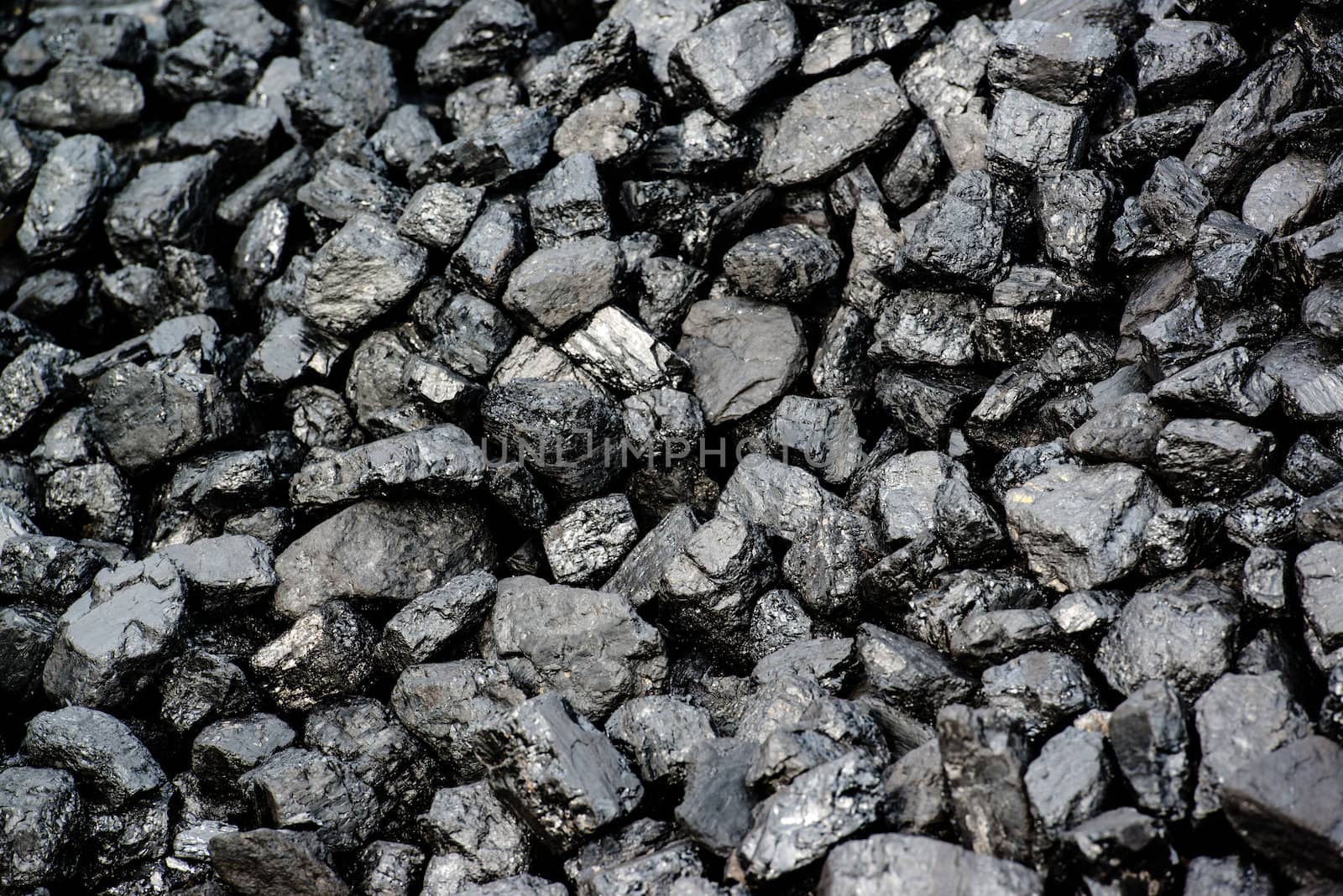 A pile of black coal from mining pit - background