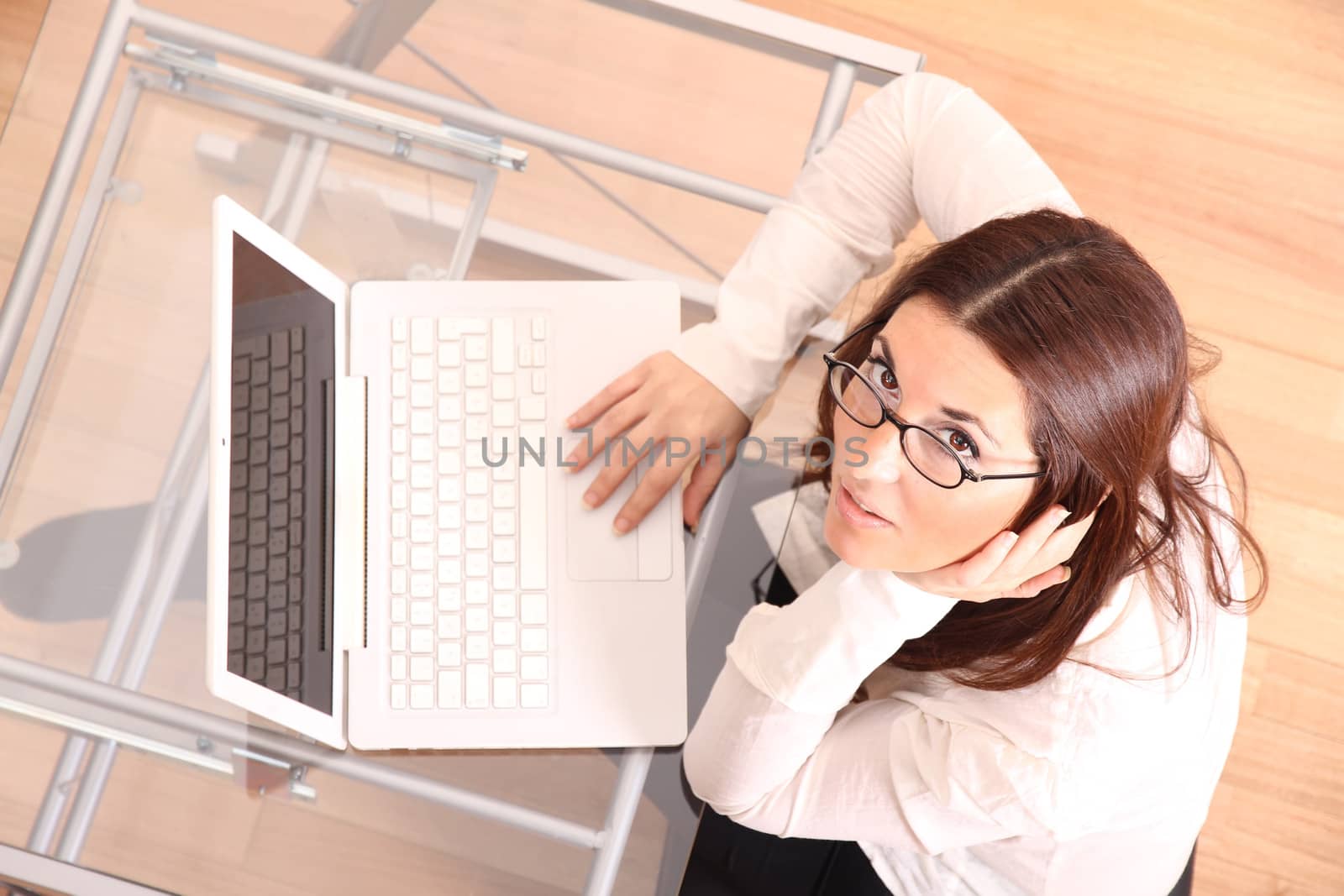 Business woman working on a Laptop.