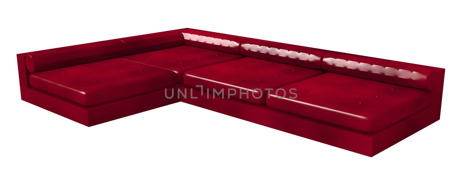 3D rendered Sofa. Isolated on white.
