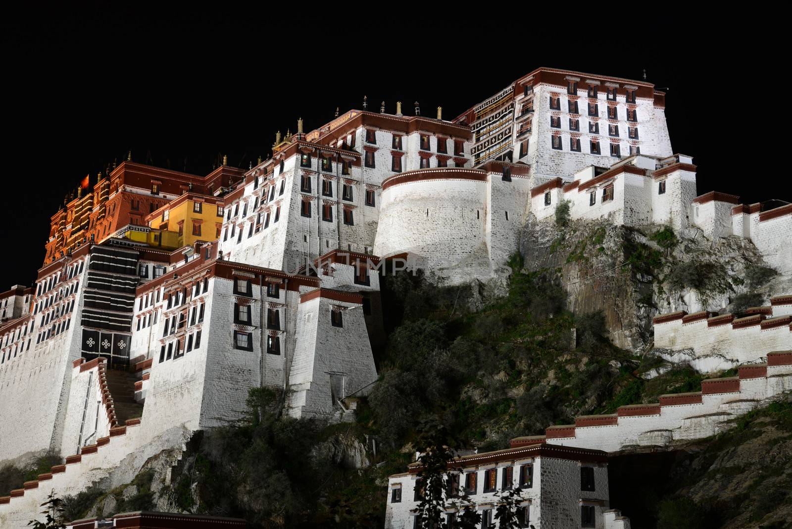 Night scenes of the famous Potala Palace in Lhasa,Tibet