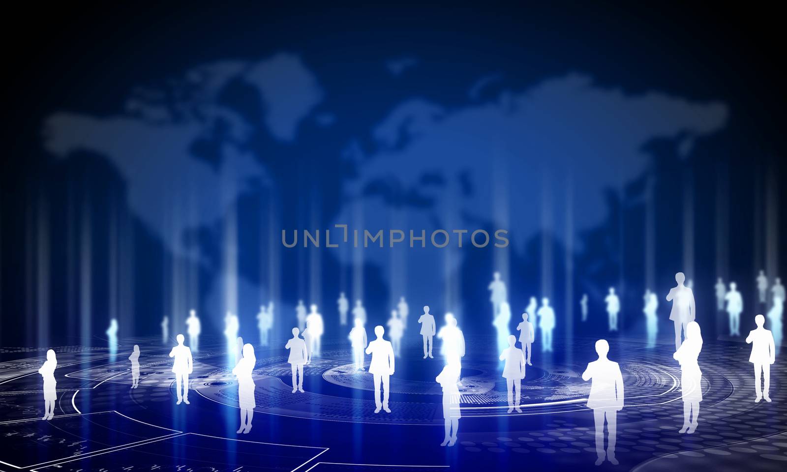Background media image with icons. Social nets and communication