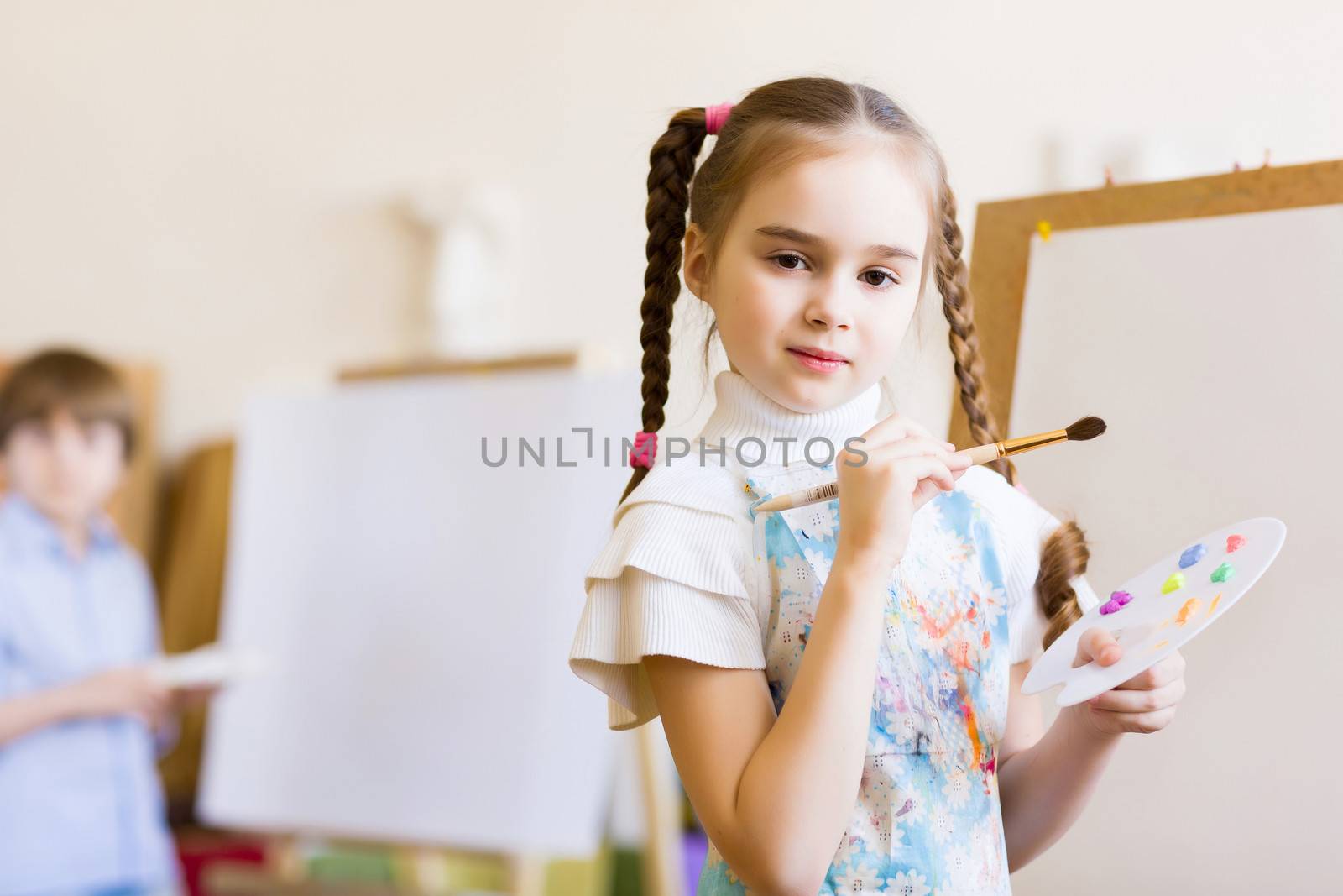 Cute girl painting by sergey_nivens