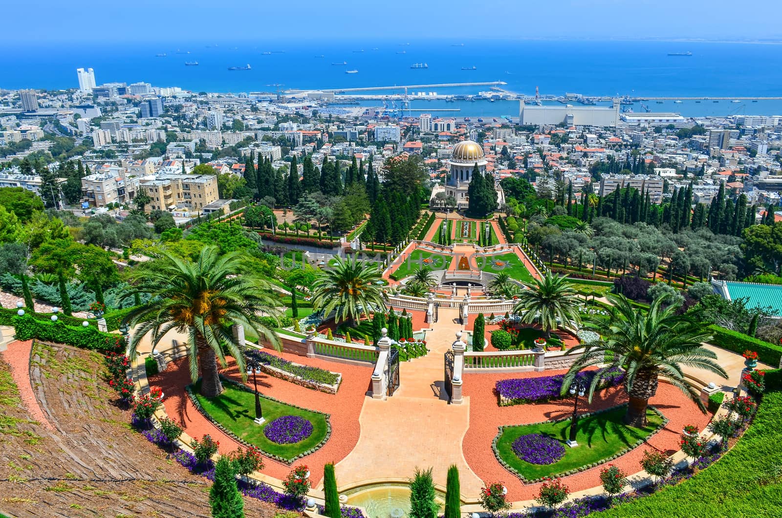 A beautiful picture of the Bahai Gardens in Haifa Israel.