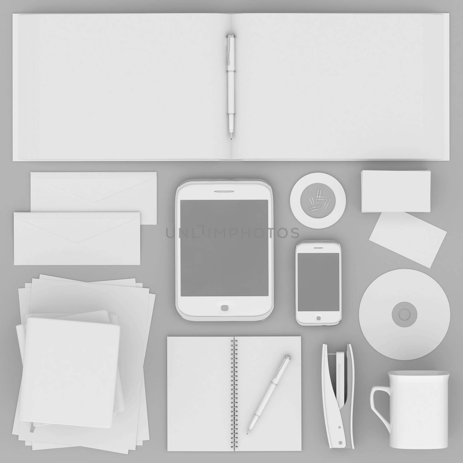 Corporate identity template on the gray background