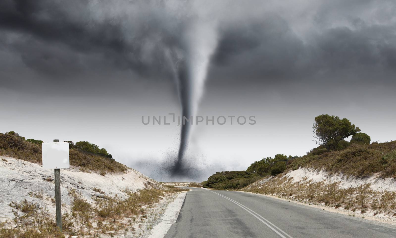 Tornado on road by sergey_nivens