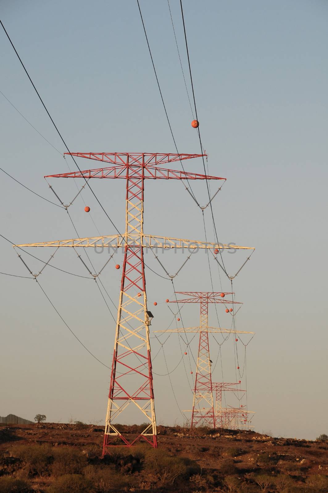 Electricity Pole over a Blue Sky in Spain