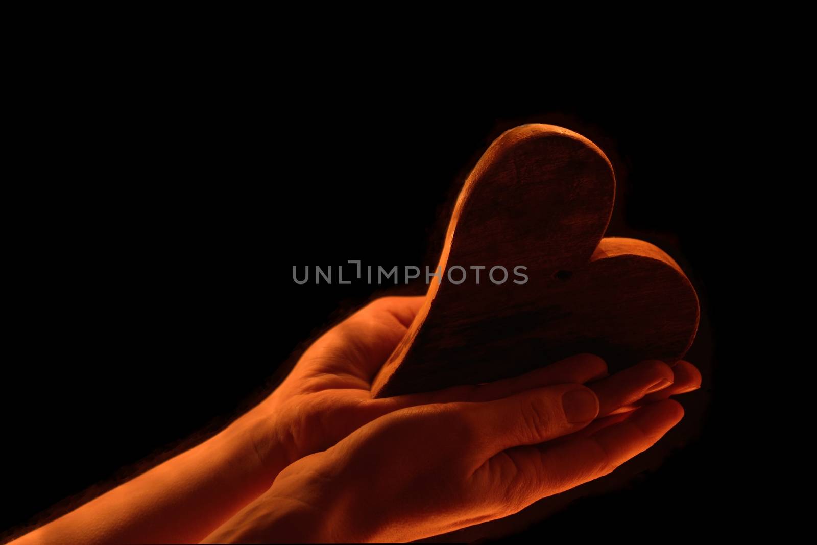 Heart in female hands