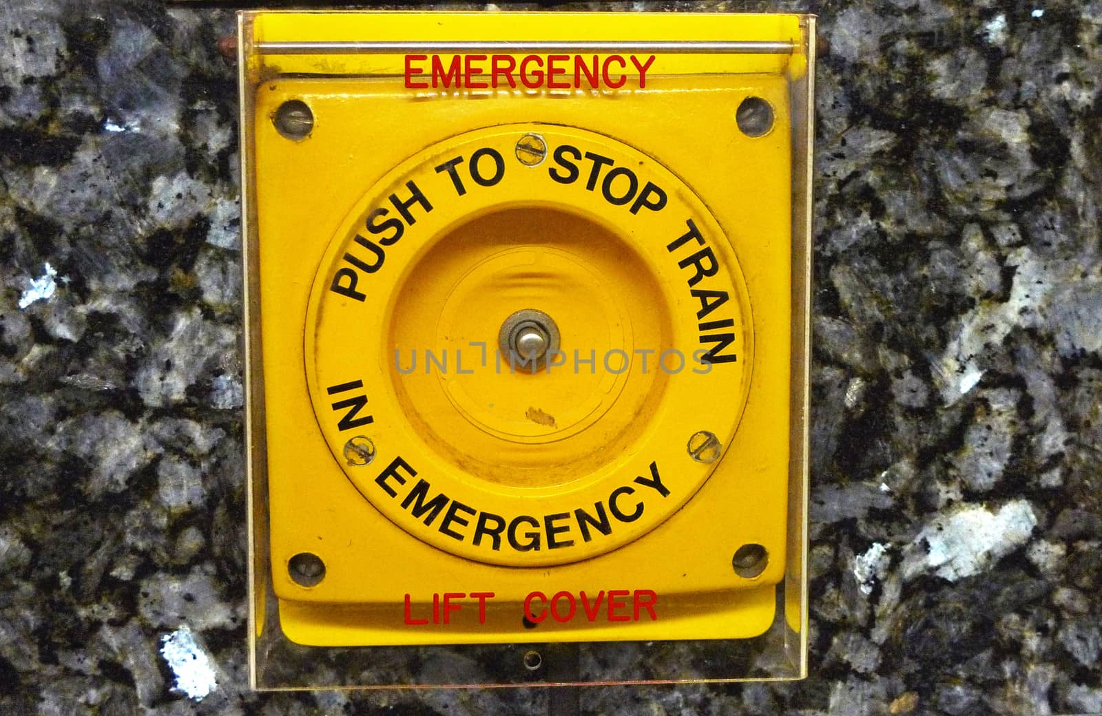 Emergency stop button on Singapore MRT system