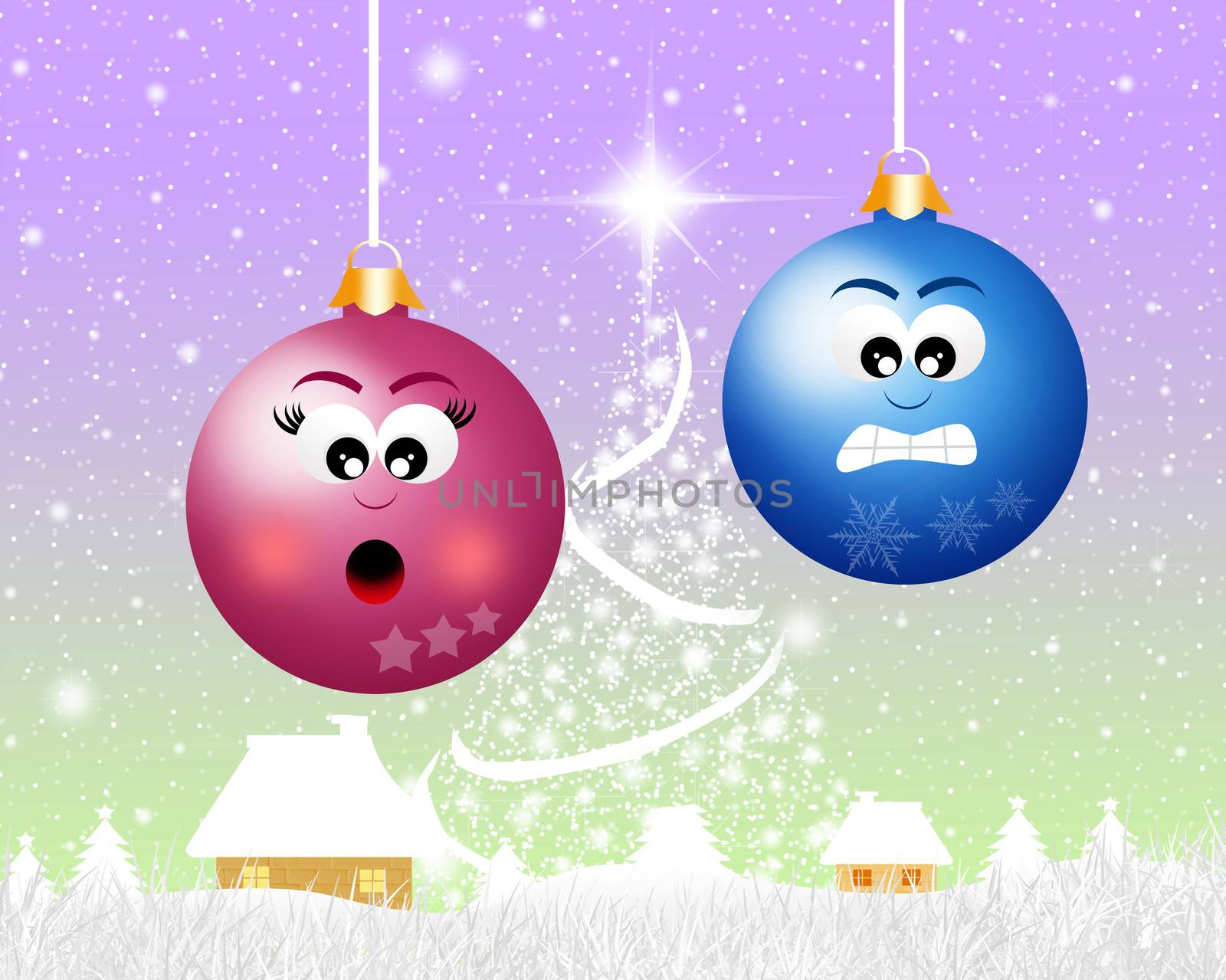 Christmas balls cartoon