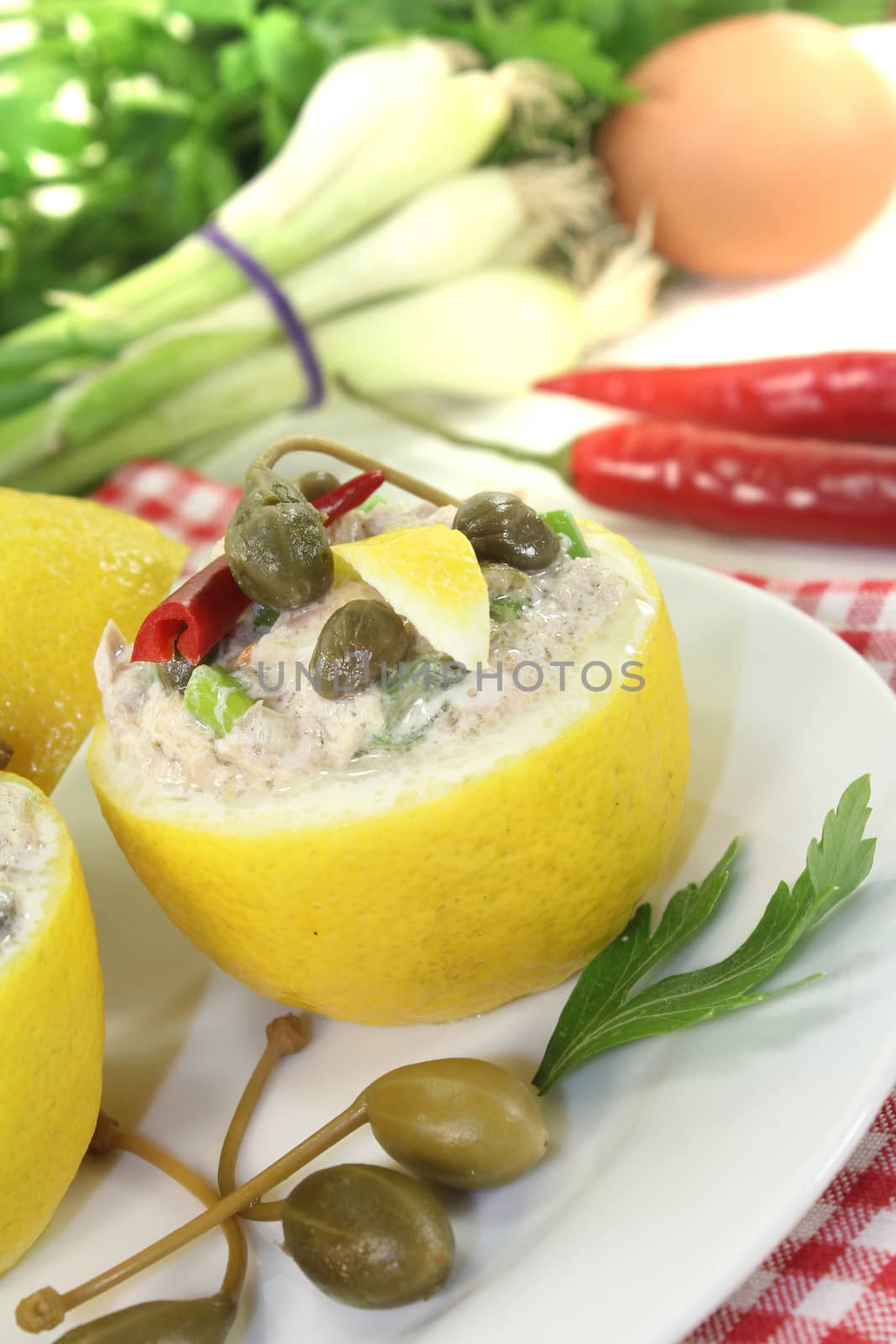 stuffed Lemons with tuna cream and eggs by discovery