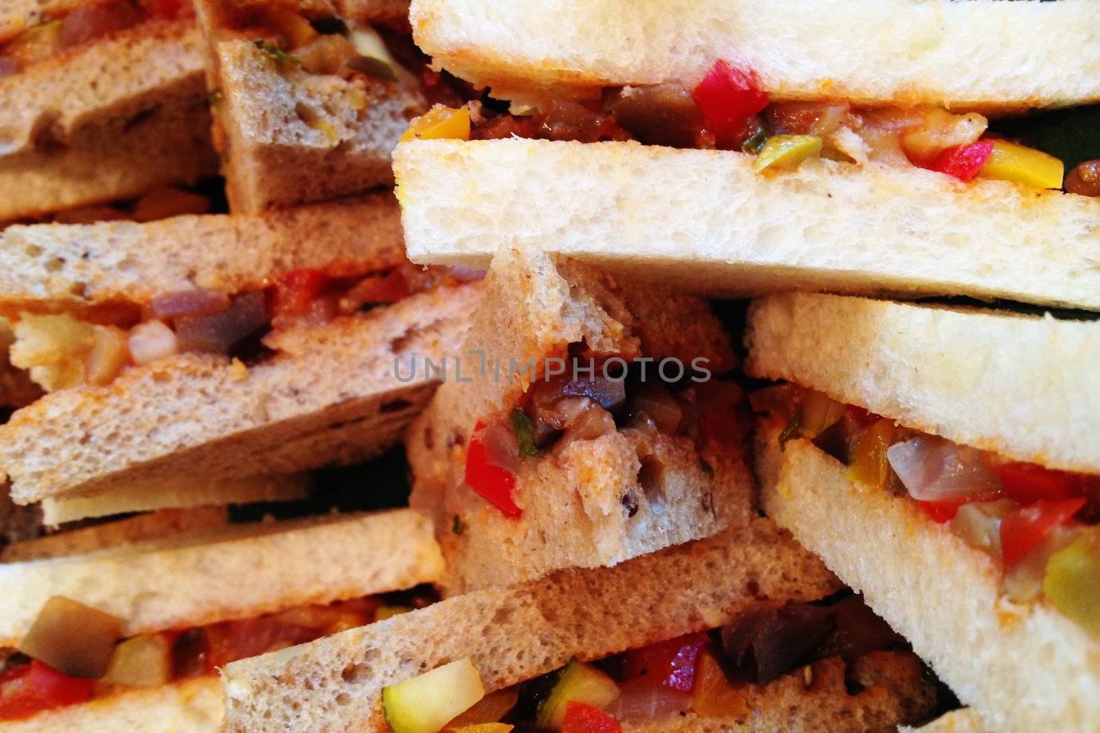 Grilled vegetable finger sandwiches by ponsulak