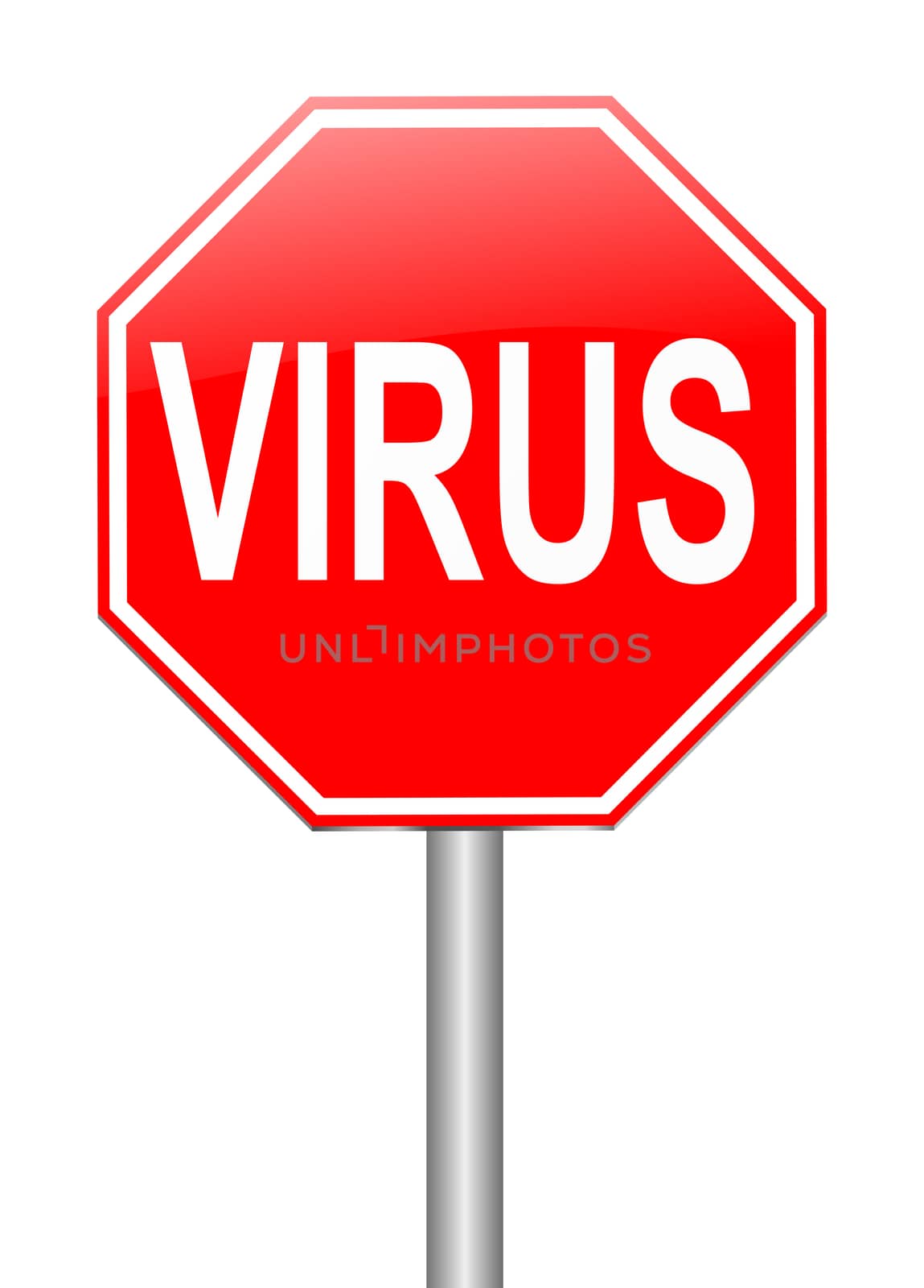 Illustration depicting a sign with a virus concept.