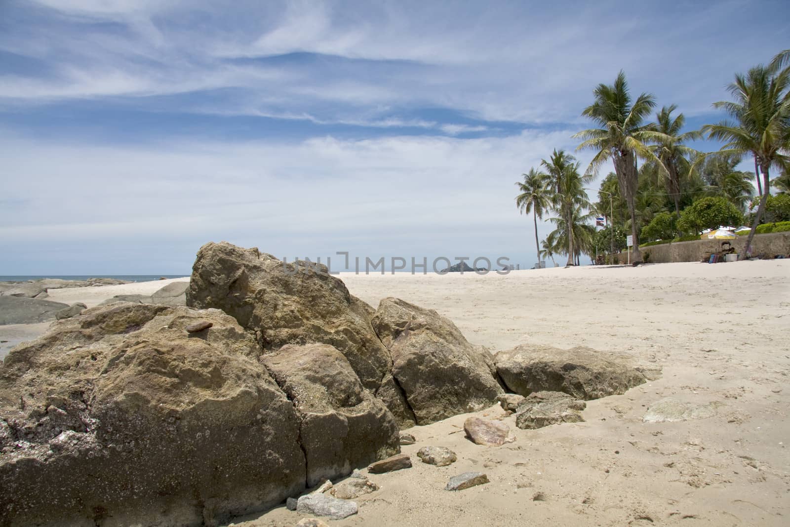 Rocks on the beach at Hua Hin, Thailand