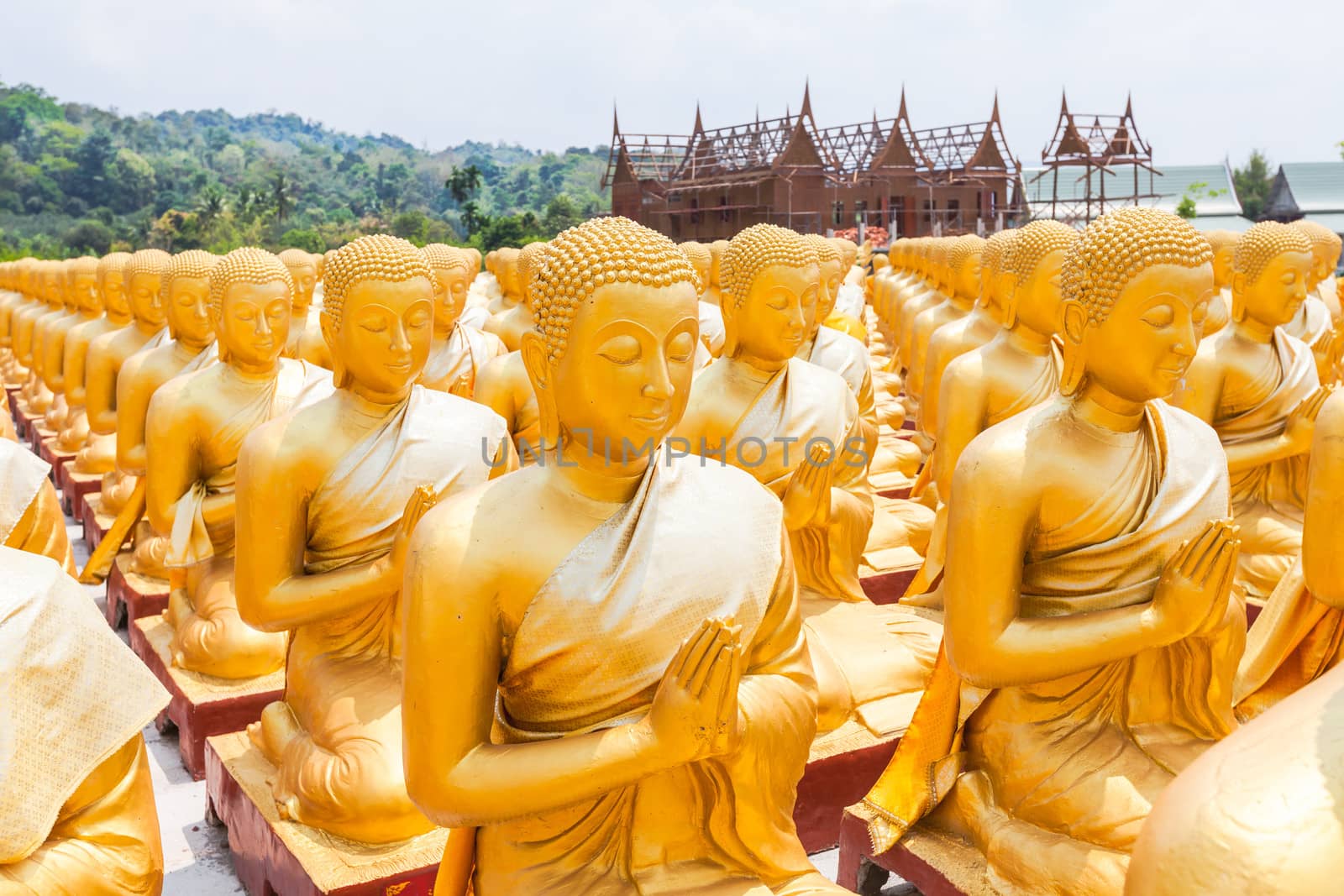 Golden Buddha at Buddha Memorial park , Nakorn nayok, Thailand.