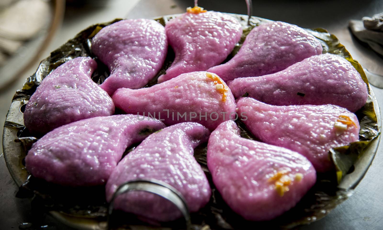  Pink Pan-Fried Chives Cake by gjeerawut