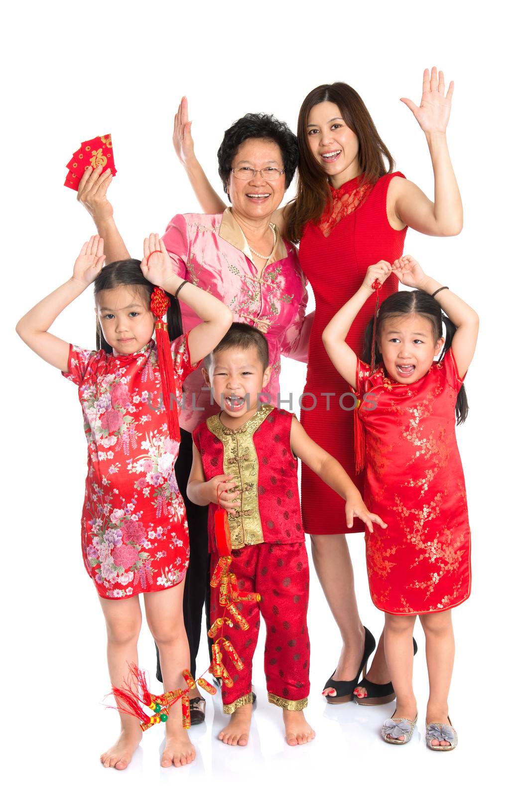 Asian Chinese family wishing you a happy Chinese New Year by szefei