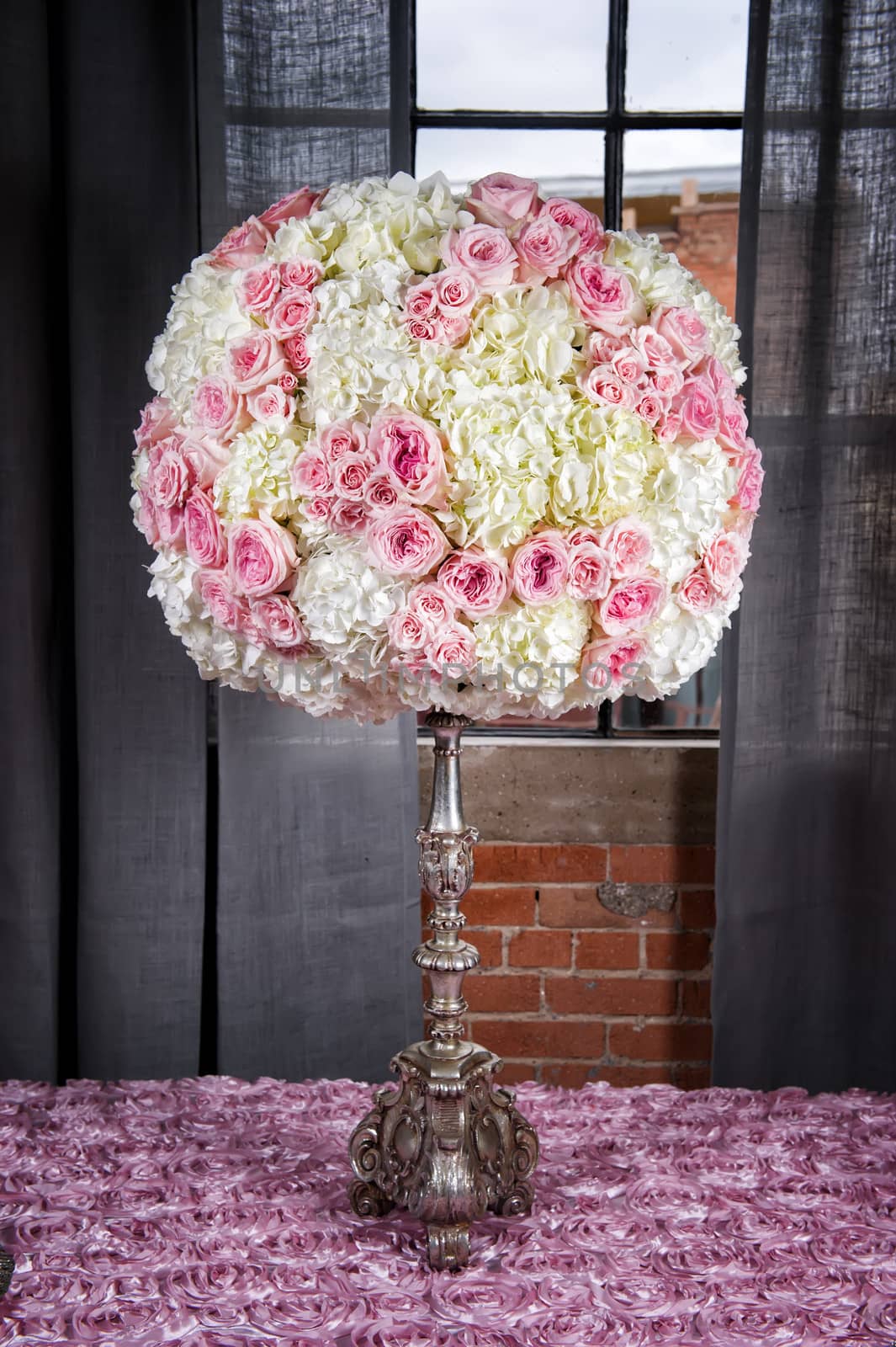 Image of a floral arrangement to be used at a wedding