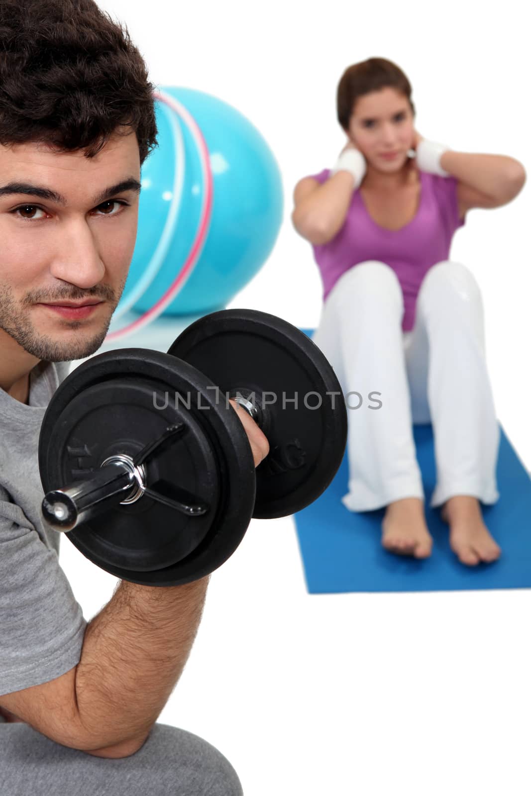 Couple working out