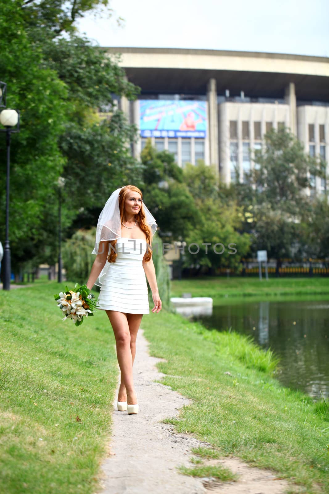 Beautiful red hair bride wearing wedding dress by andersonrise