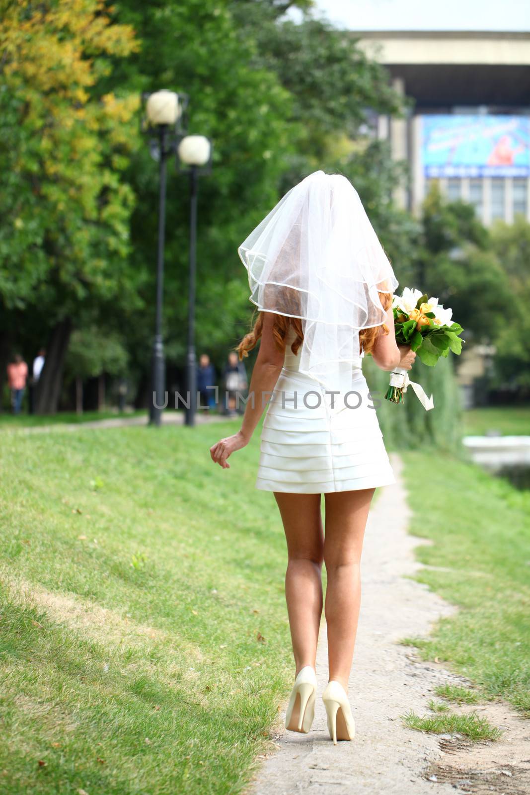 Beautiful red hair bride wearing wedding dress by andersonrise