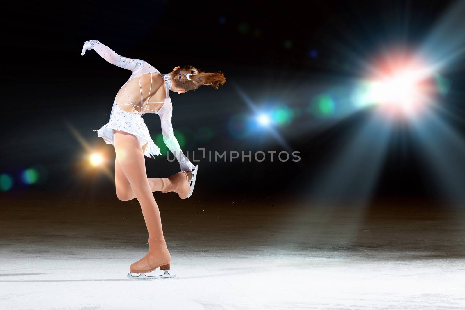 Little girl figure skating by sergey_nivens