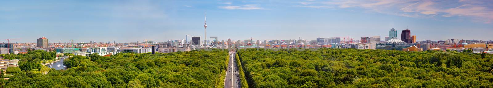 Berlin panorama. Berlin TV Tower and major landmarks by photocreo