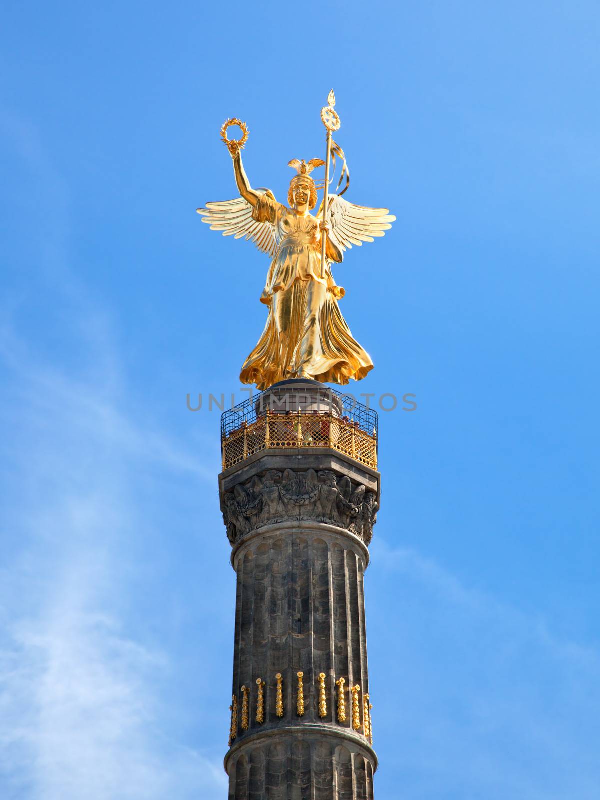 The Victory Column close up in Berlin, Germany. Berlin Siegessaule also called Goldelse