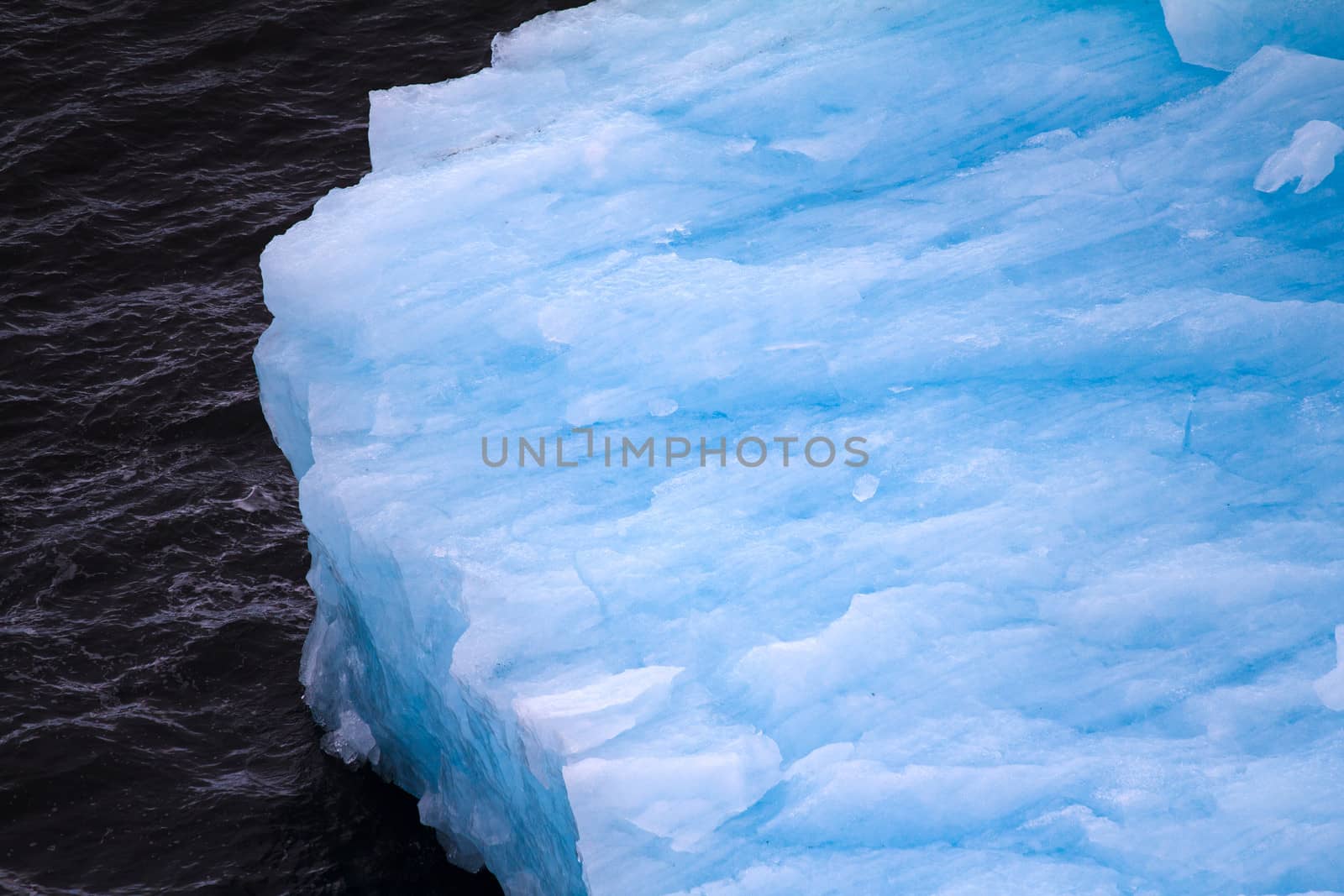 part of a blue iceberg. Kara Sea. Northern Isl Novaya Zemlya