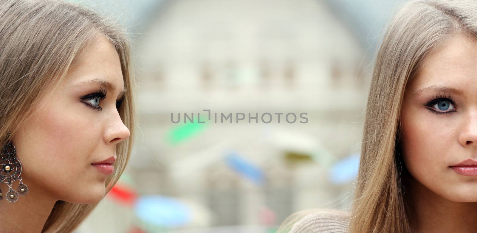 Closeup portrait of beautiful woman