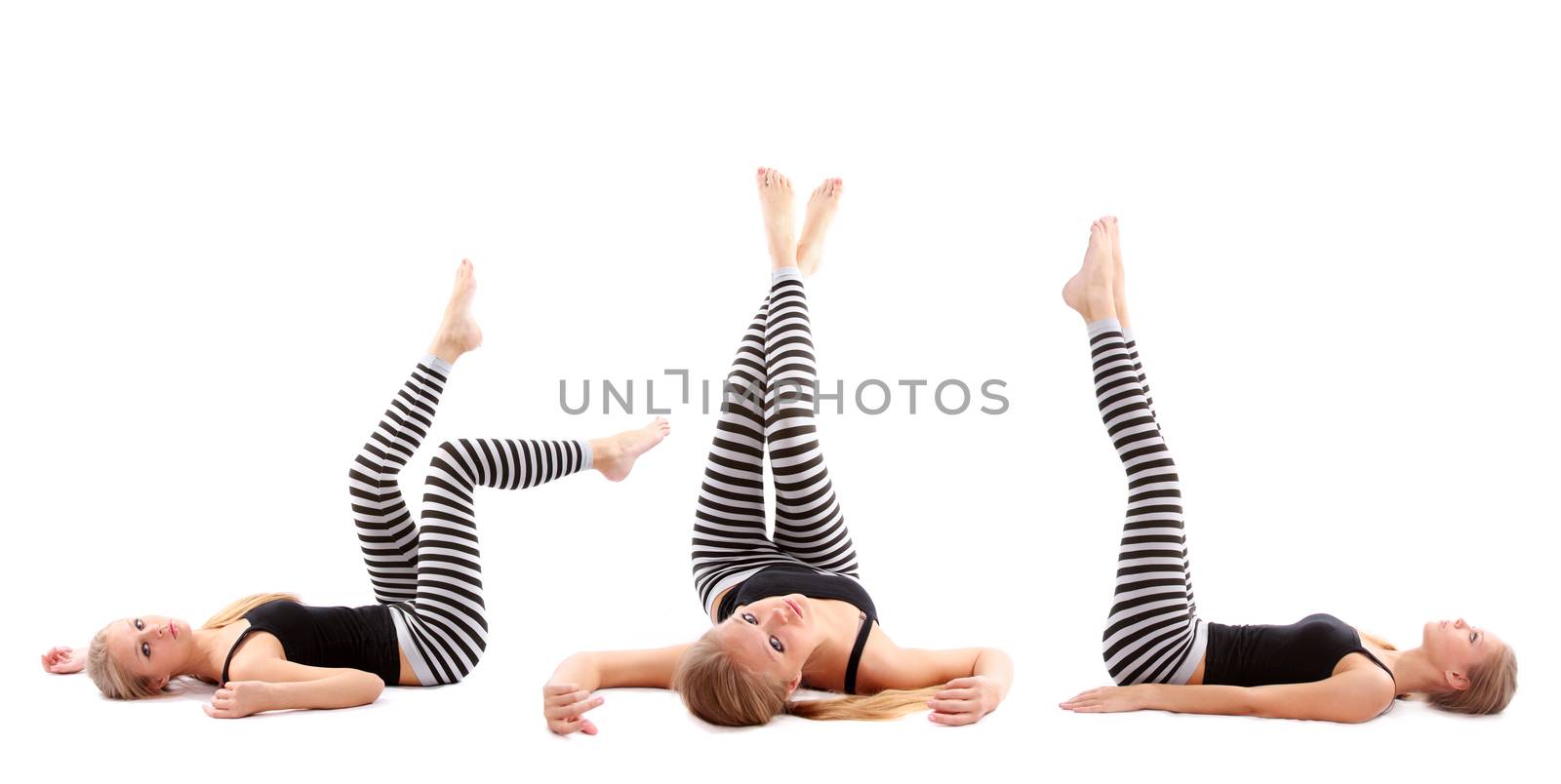 beautiful girl working out