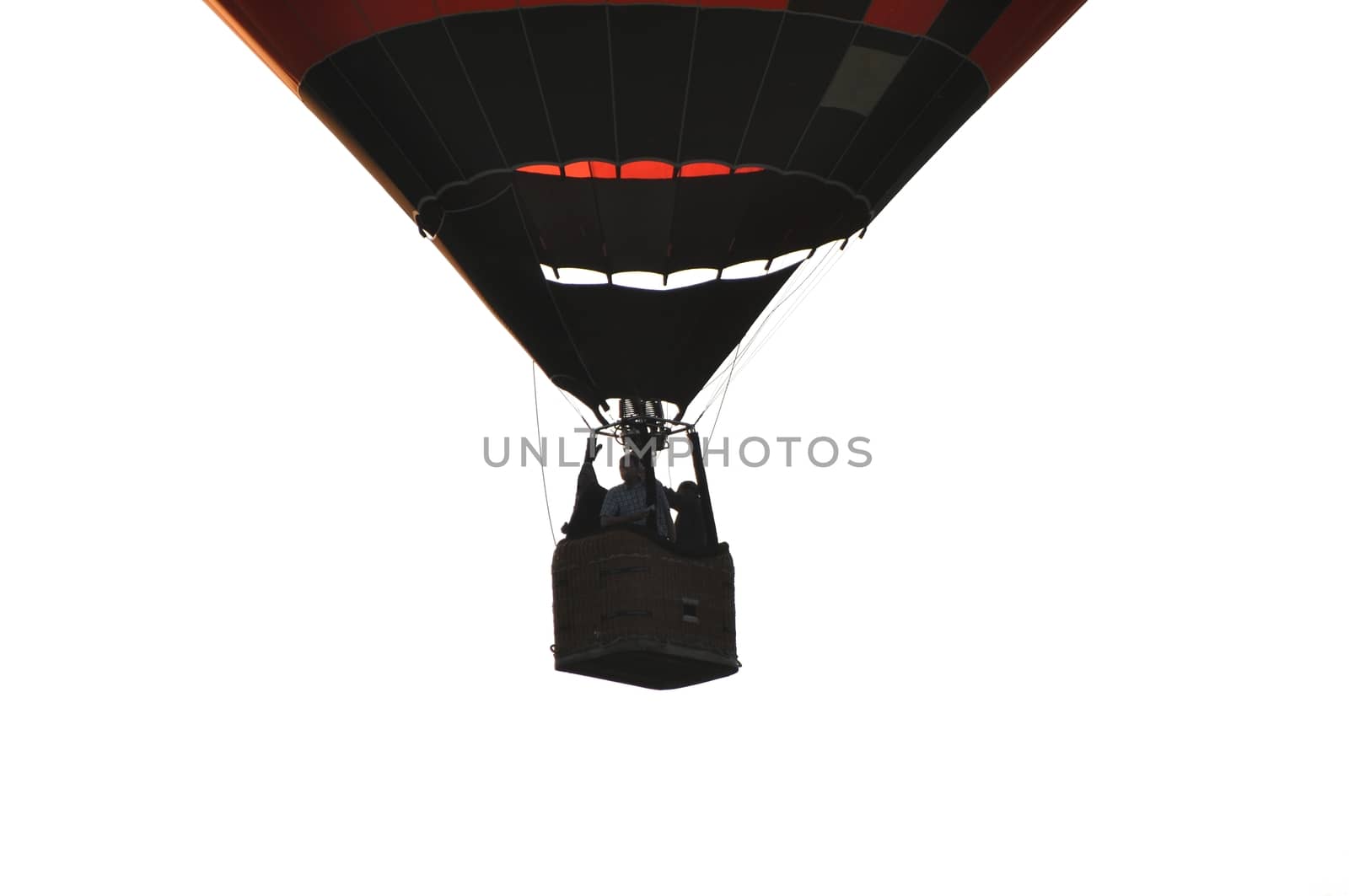 Silhouette of the gondola of a balloon